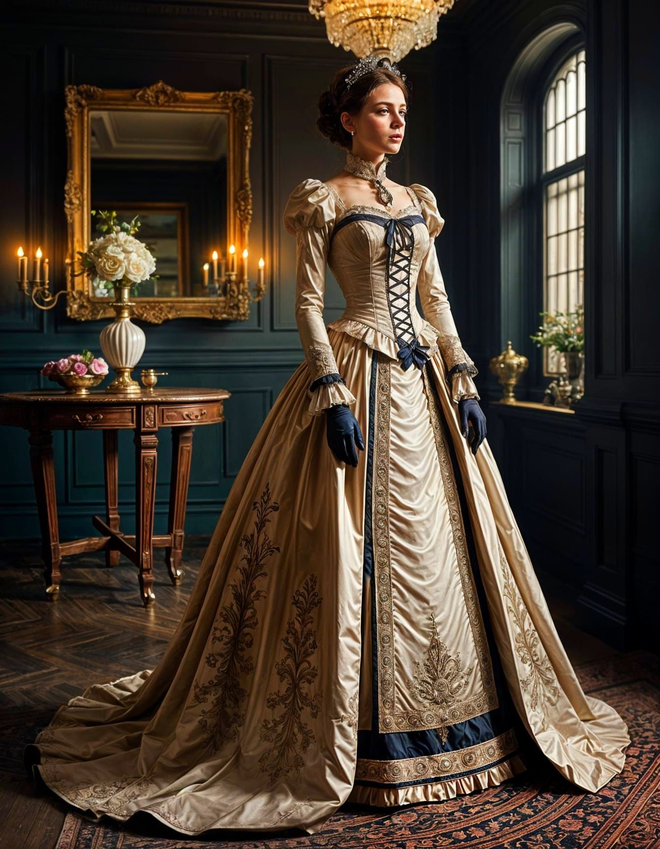 Elegant Victorian Elite in Opulent Setting