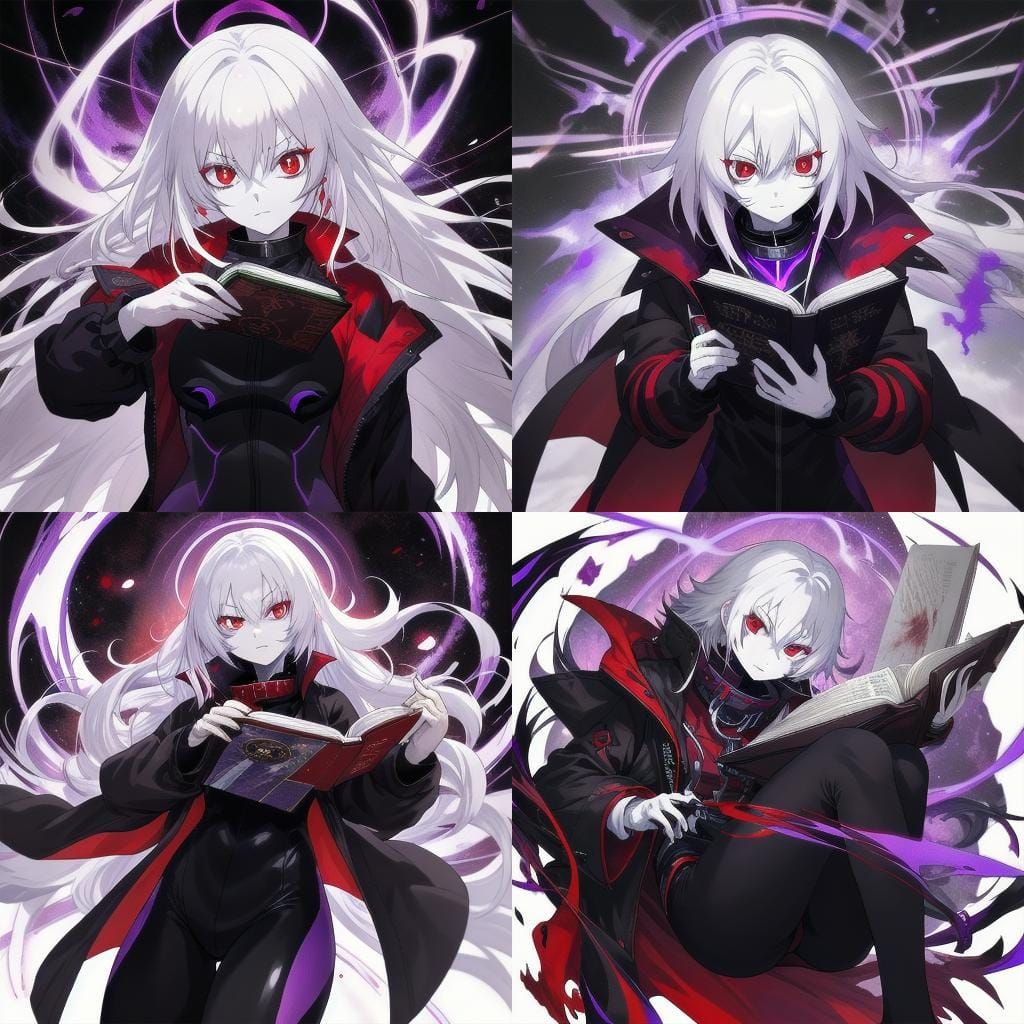 Anime Girl Reading Book in Manga Style