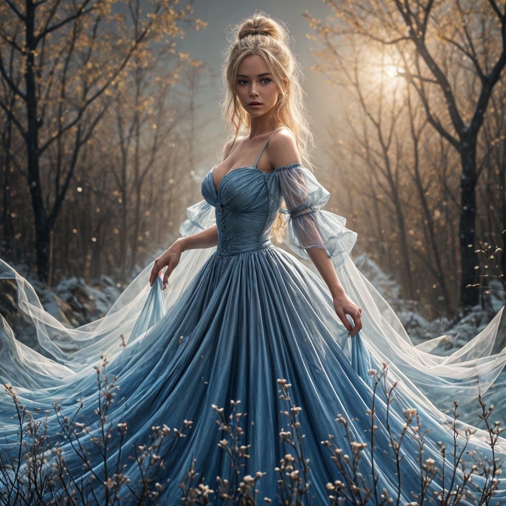 Ash Blonde Beauty in Art Nouveau Style