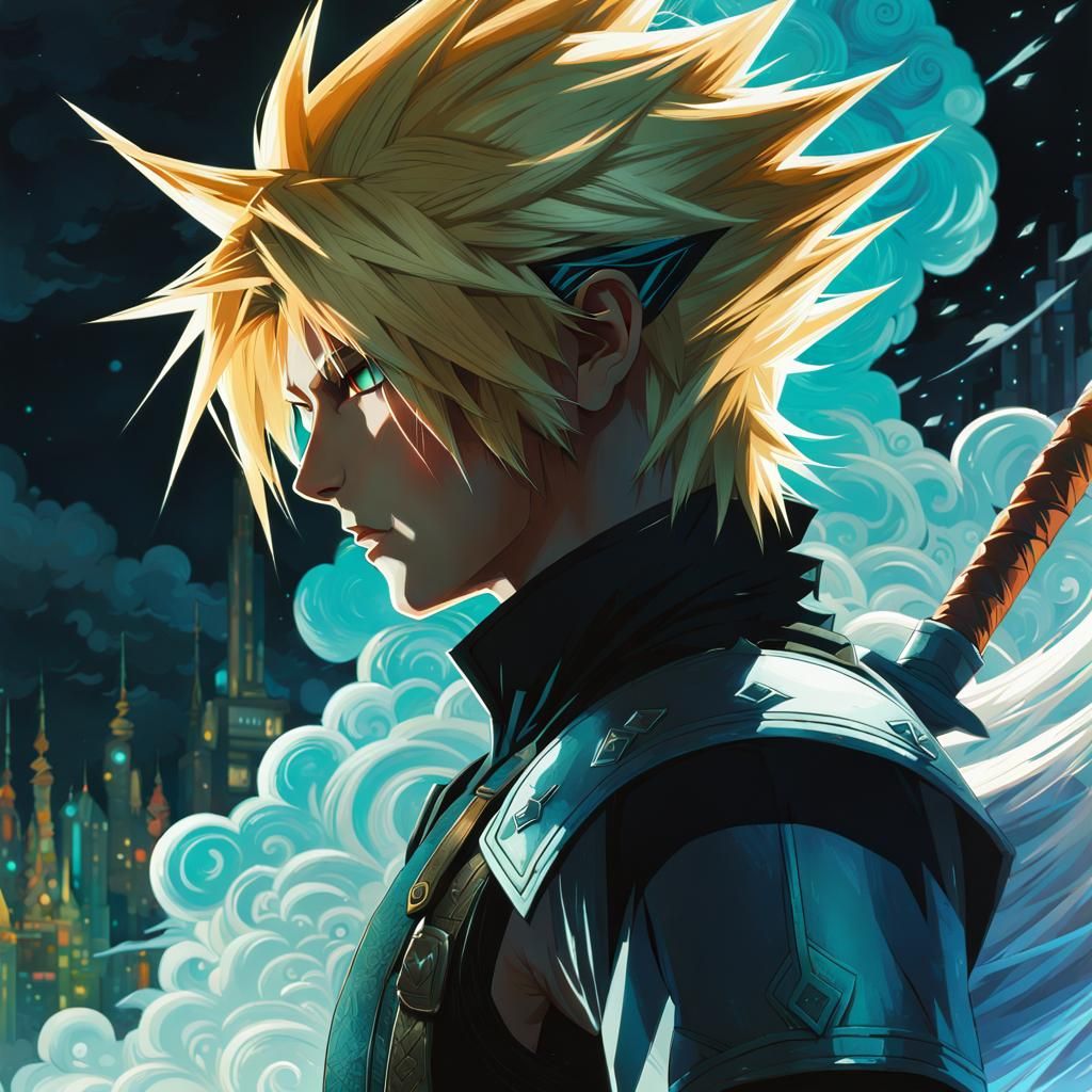 Ethereal Cloud Strife: A Detailed Masterpiece