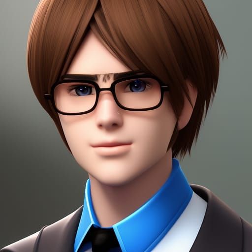 Geeky College Boy Portrait in Artgerm Style