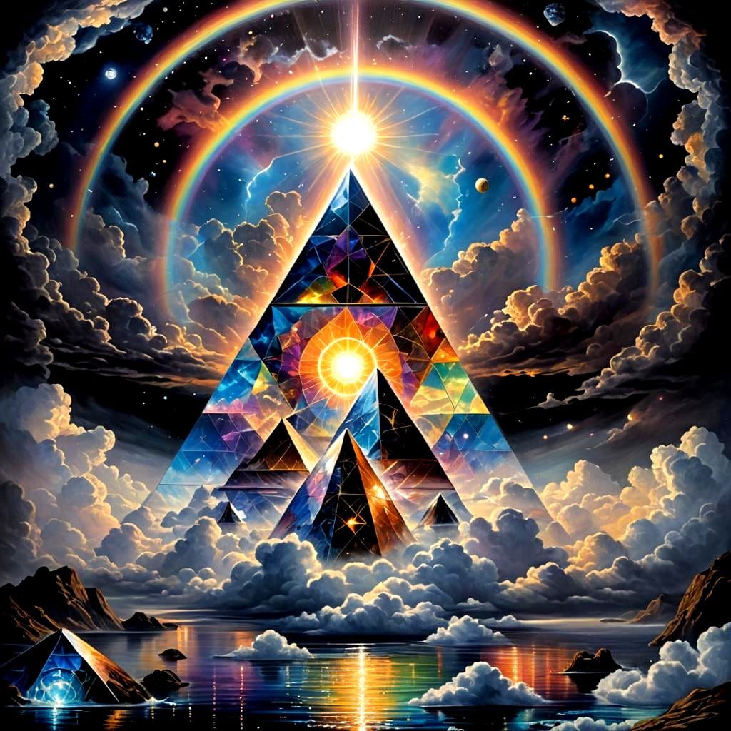 Opalescent Divine Sky Tesseract: Interdimensional Crystal Ar...