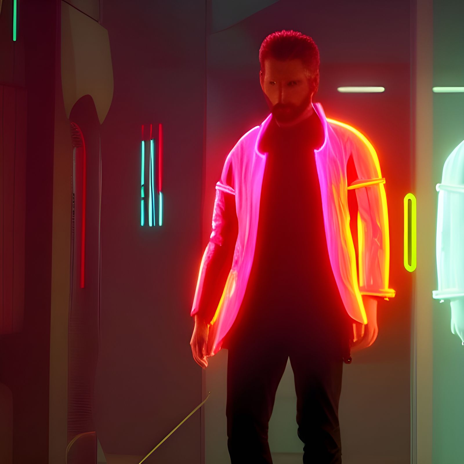 Cyberpunk Man with Brain Computer Interface