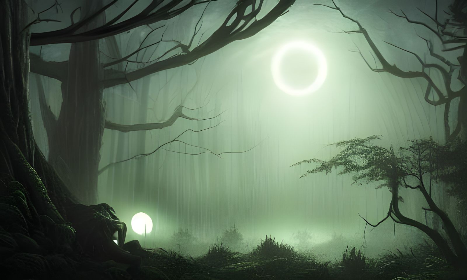 Frankenstein's Monster in Moonlit Forest