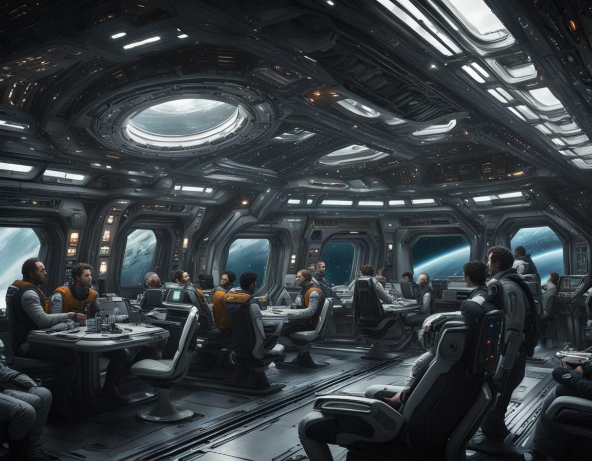 Cinematic Spaceship Colony for Interstellar Travel