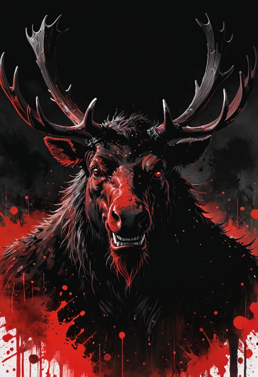 Terrifying Anthropomorphic Moose-Man in Horror Speedpaint St...