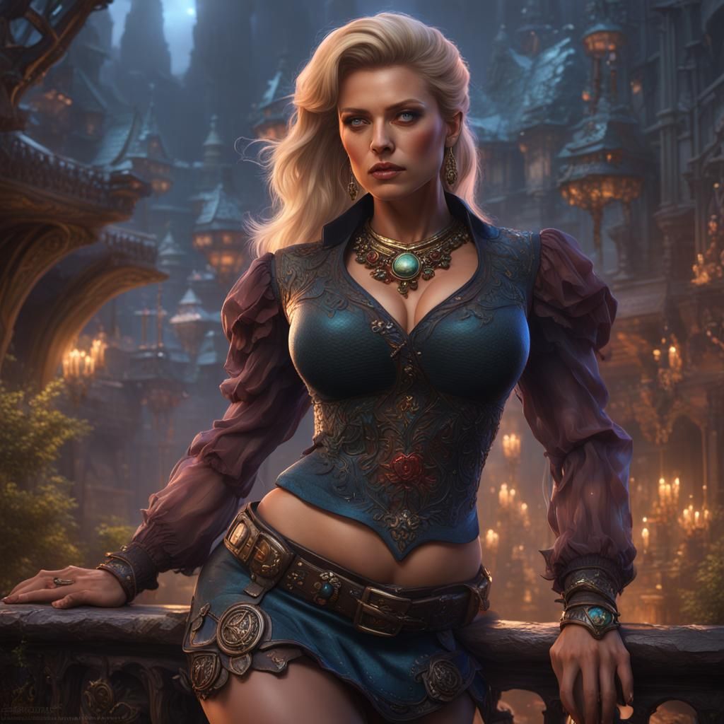 Erica Eleniak in Fantasy Concept Art Style