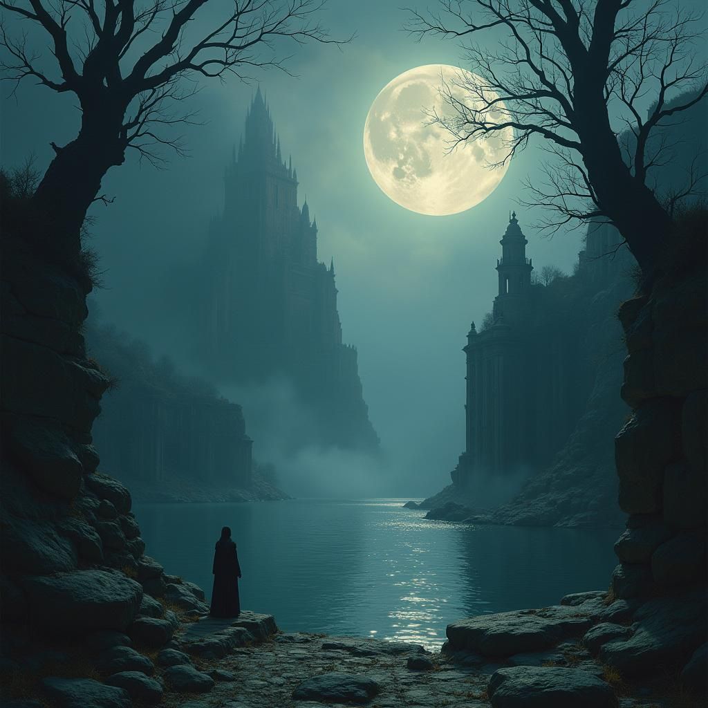 Renaissance Matte Painting with Ethereal Cityscape