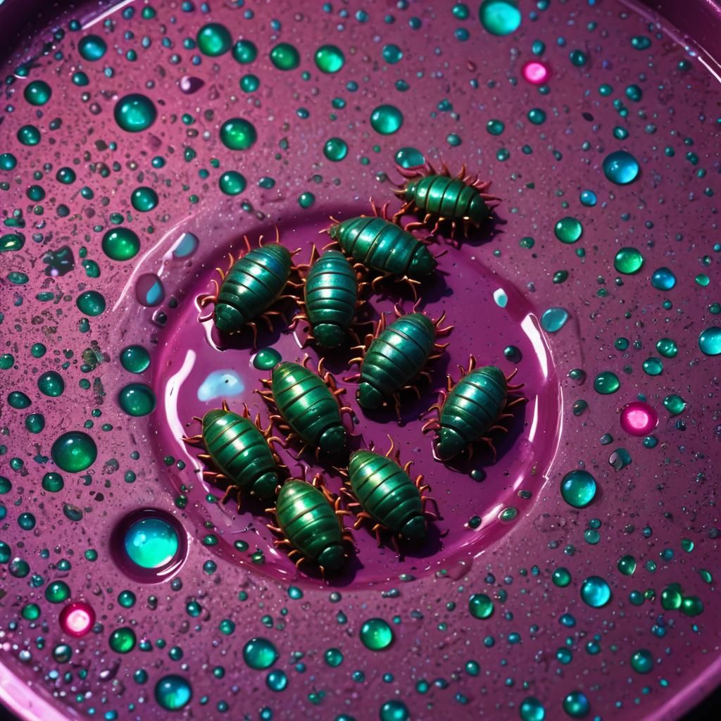 Synthwave Isopods Crawling from Retro Kitchen Sink