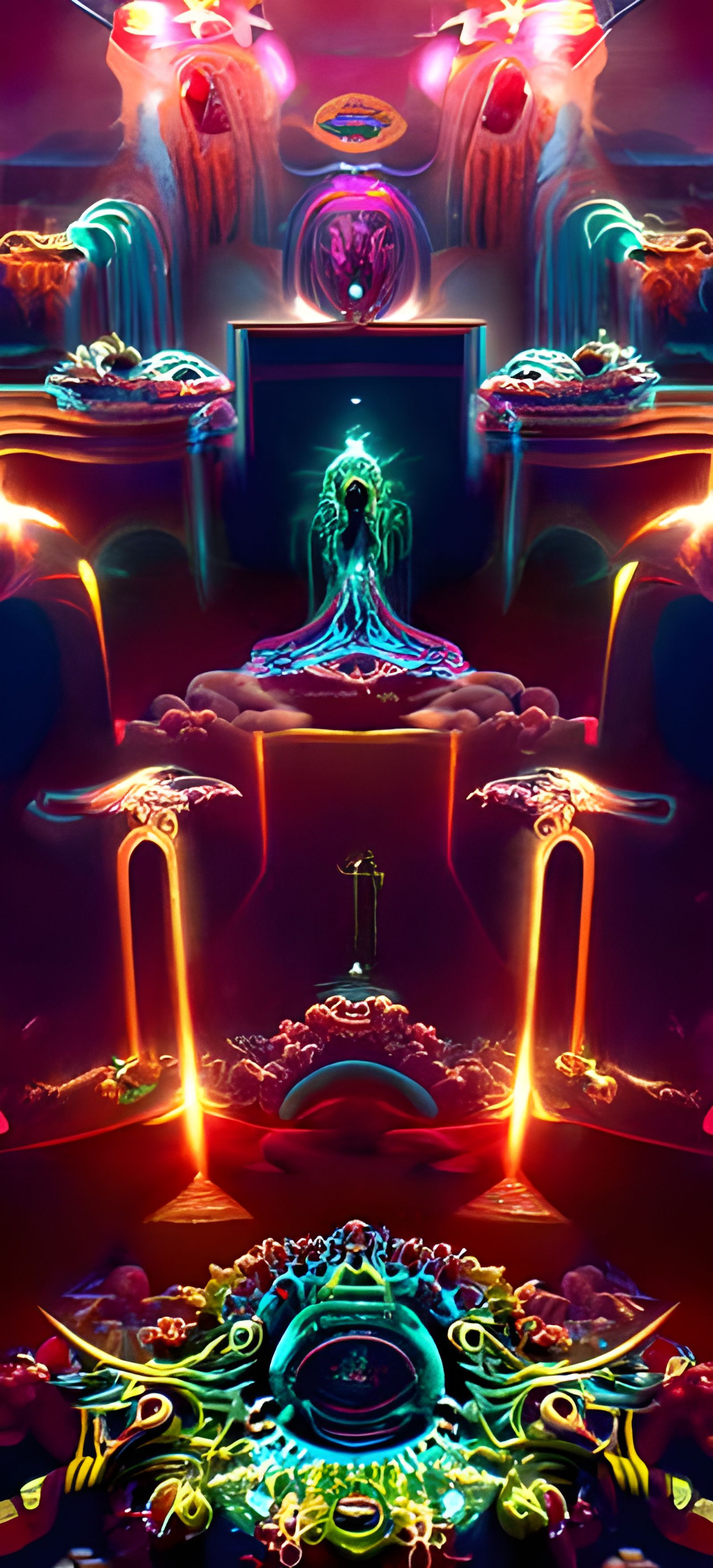 Abstract Angels and Souls Worshipping Infinity