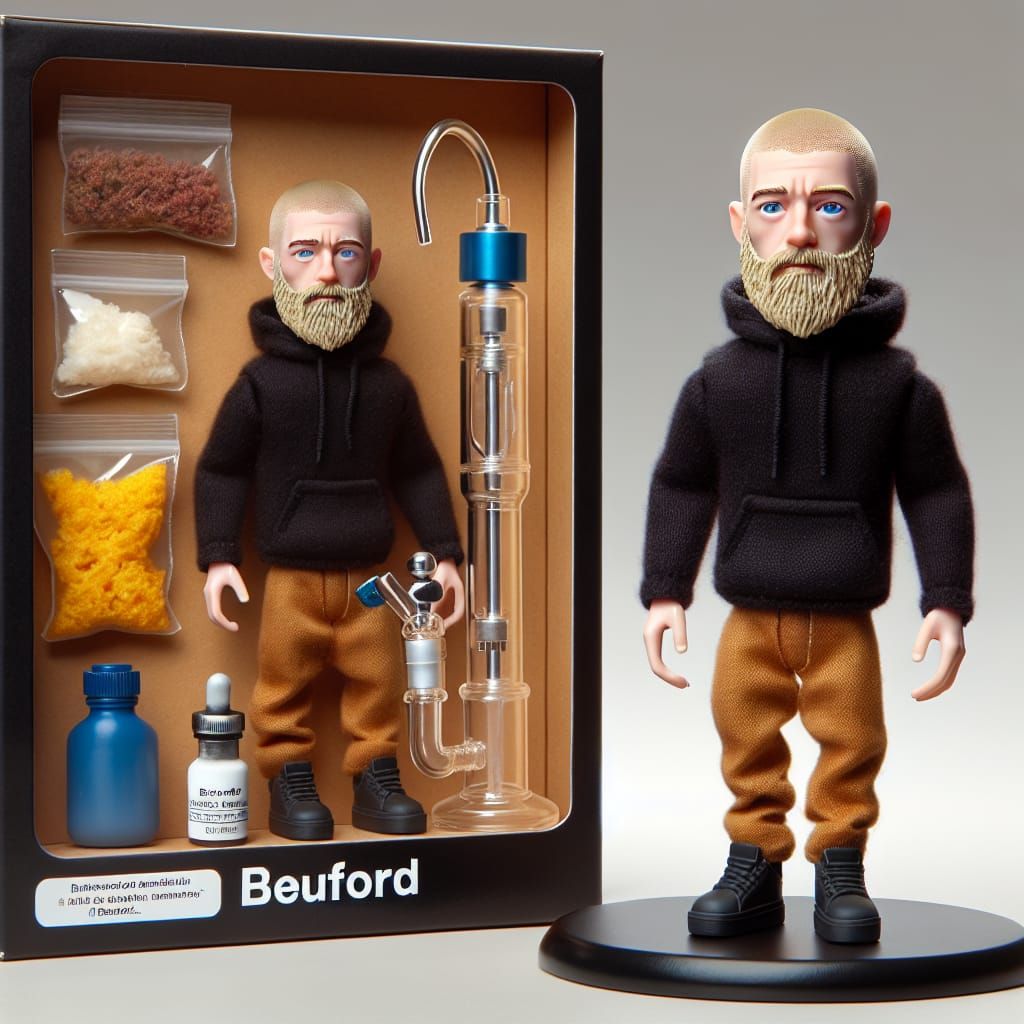 Collectible Vinyl Figure of Beuford on Display Shelf