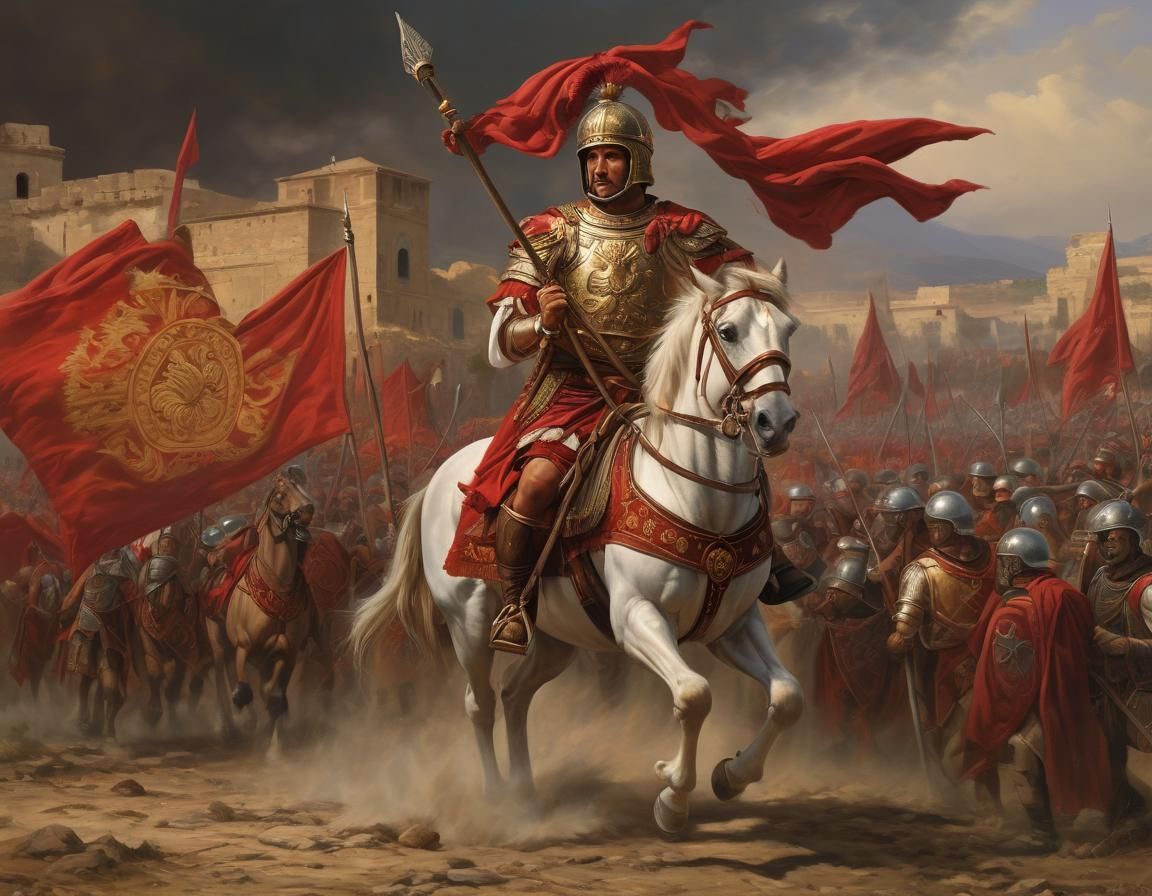 Roman Standard Bearer Oil Painting Masterpiece