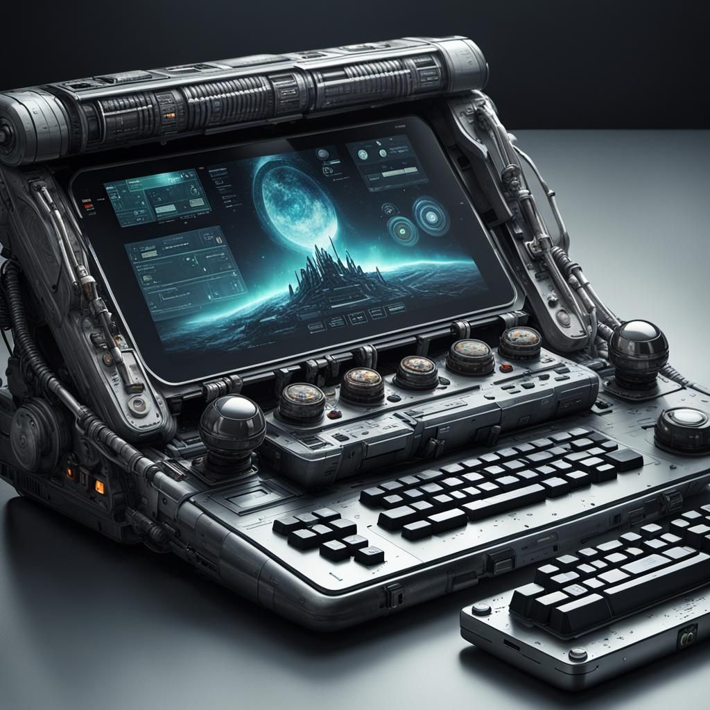 Vintage Digital Assistant with Huge Screen, Hyperrealistic S...