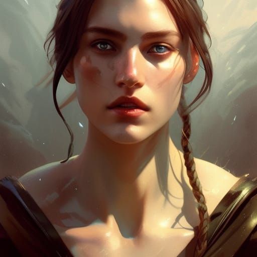 Manannán Mac Lir Portrait in Art Nouveau Style