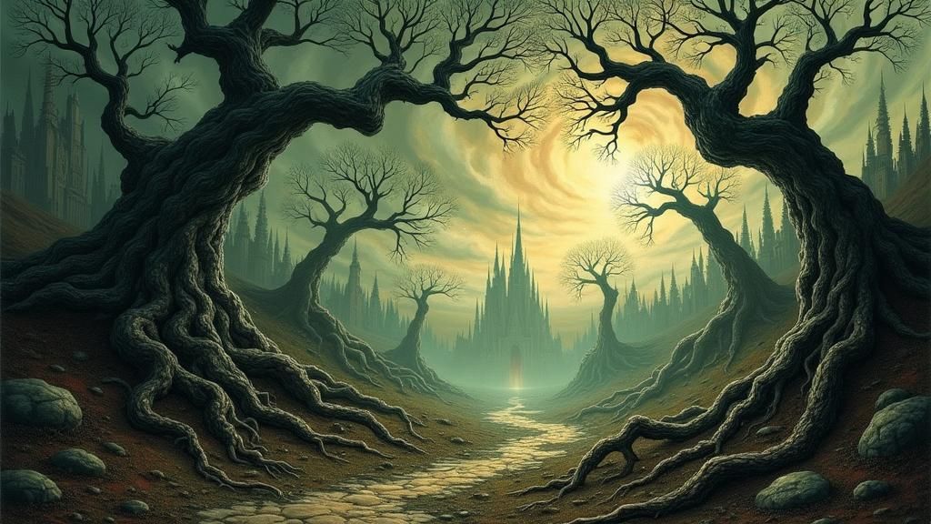 Dark Mystical World: A Surrealist Masterpiece