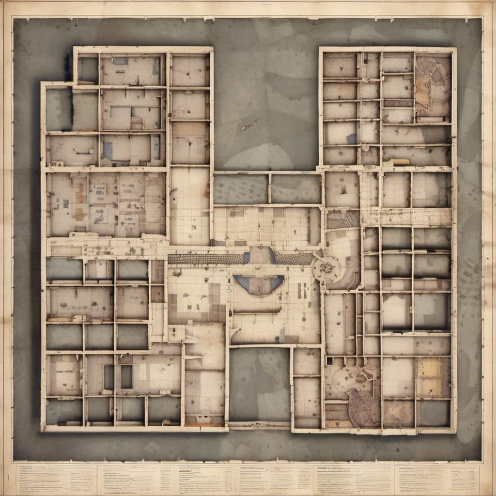 Apocalyptic Hospital Map in Antique Style