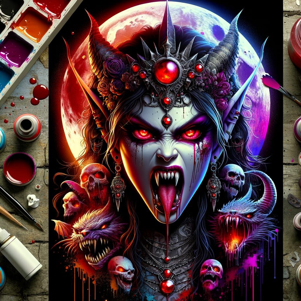 Dark Fantasy Queen Lilith Illuminates the Underworld