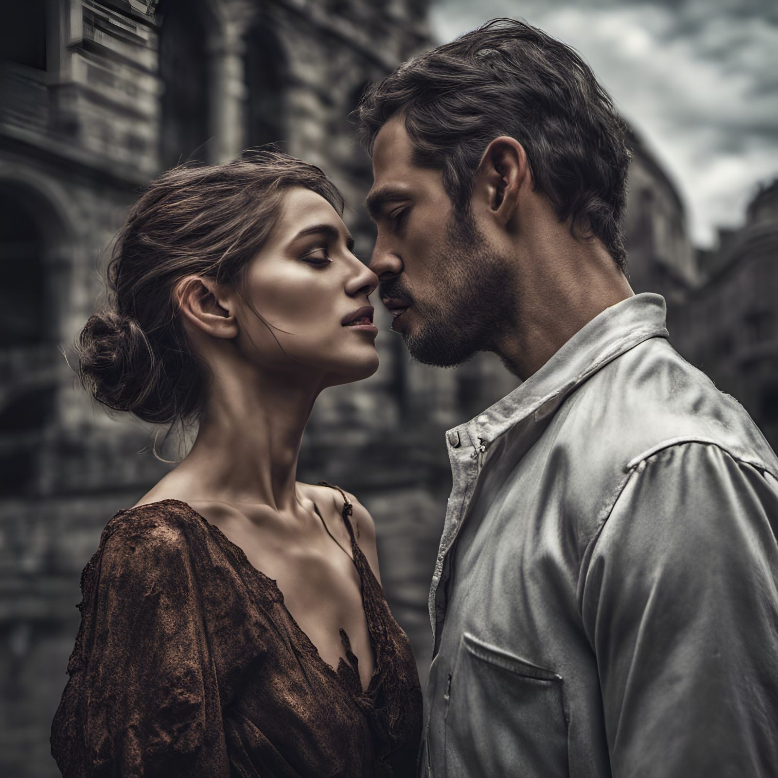 Lovers Experiencing Repugnance in Hyperrealistic Photo