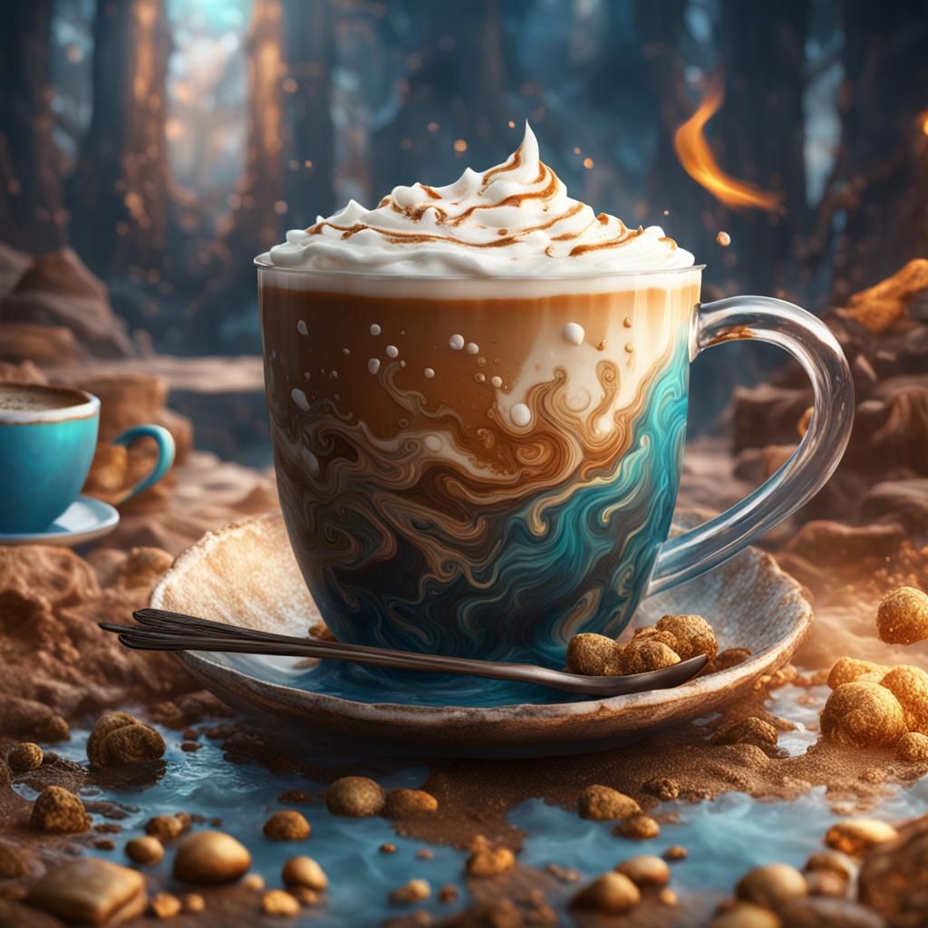 Vanilla Latte: Hot and Iced in Detailed Matte Painting