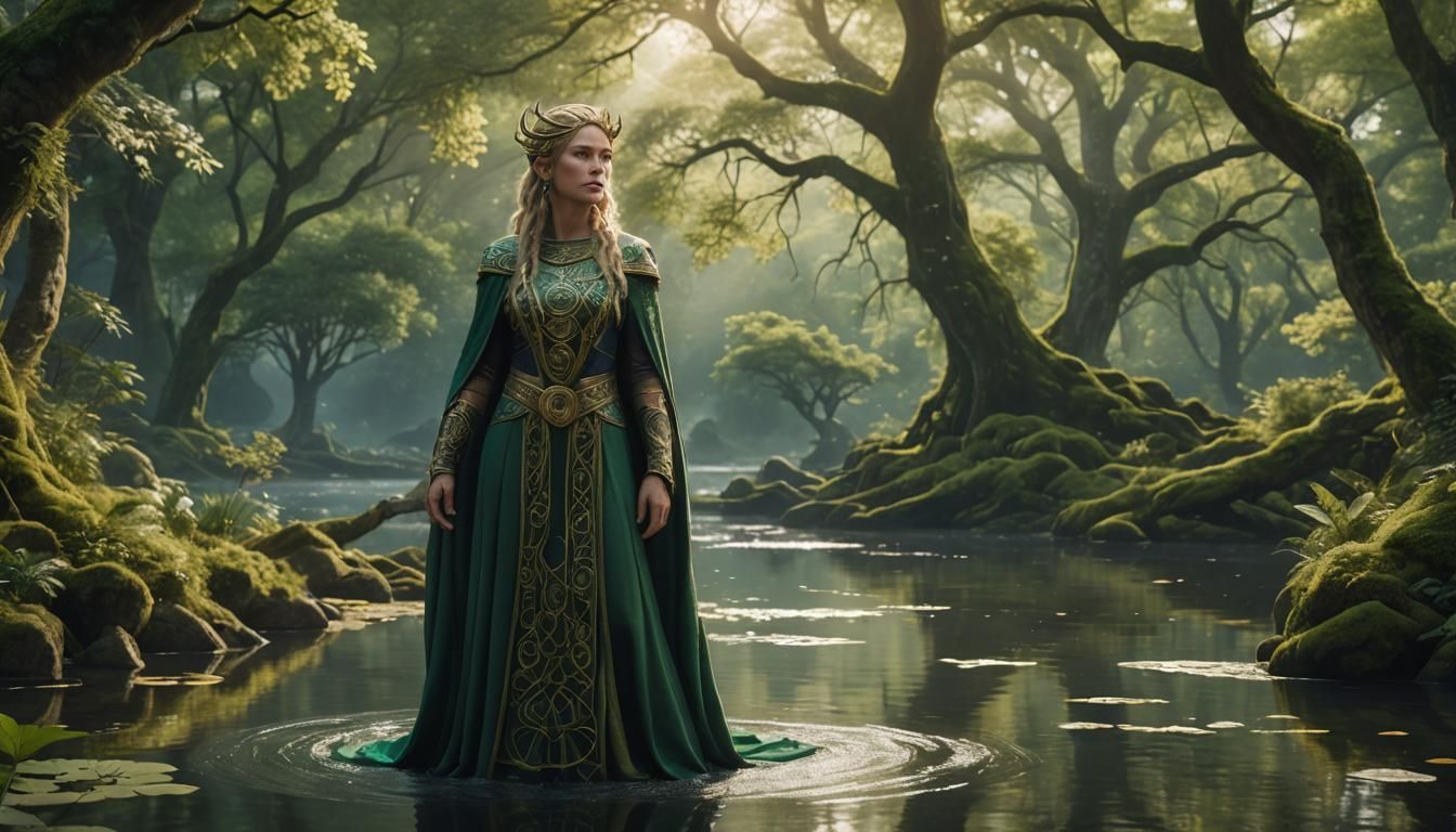 Norse Celtic Woman in Forest, Octane Render