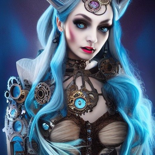 Steampunk Alice in Wonderland: Hyperdetailed Portrait