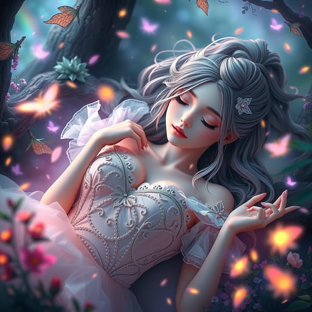 Ethereal Princess in Whimsical Forest