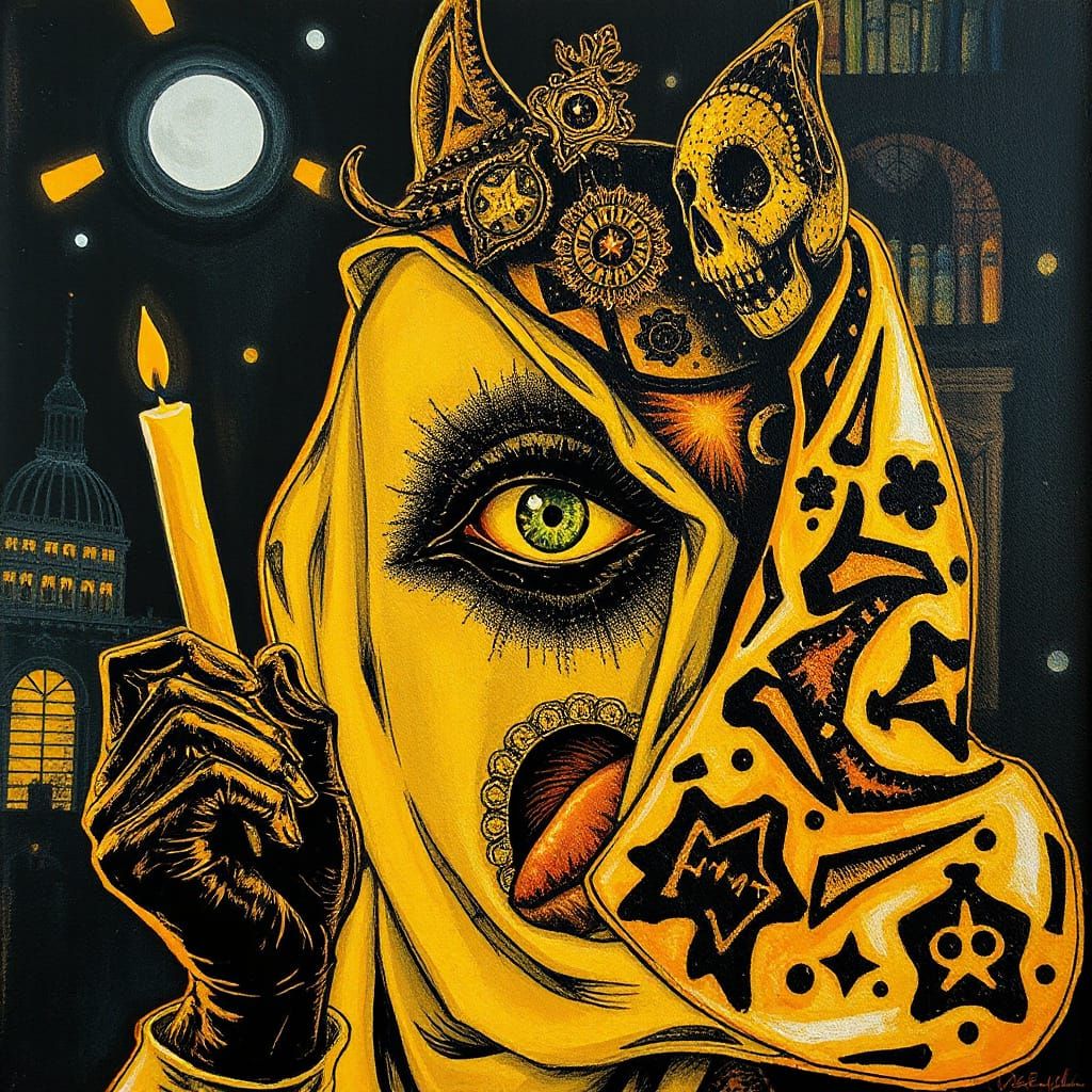 Mysterious Portrait in Sfumato Impasto Style