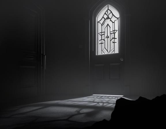 Glowing Door of Light and Shadow in Digital Art