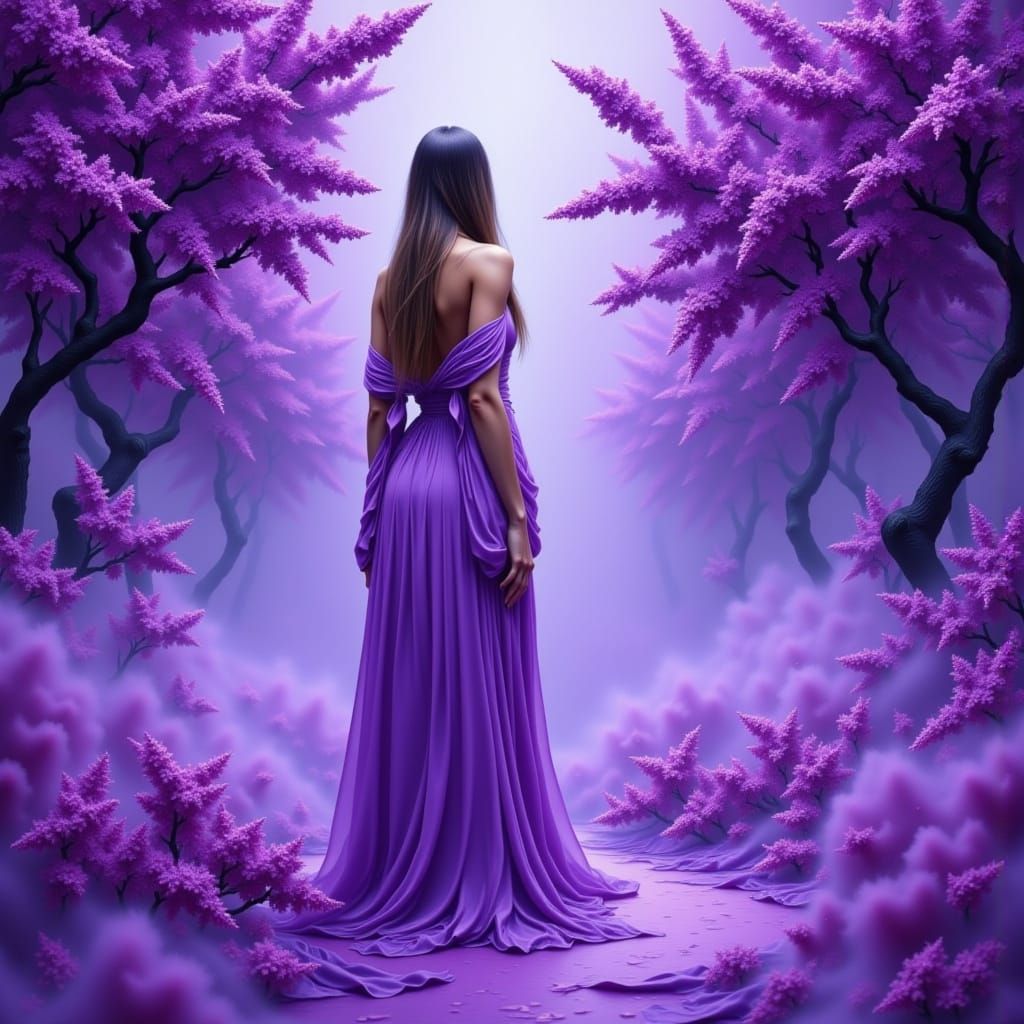 Woman in Purple Haze: A Rothko-Inspired Digital Landscape