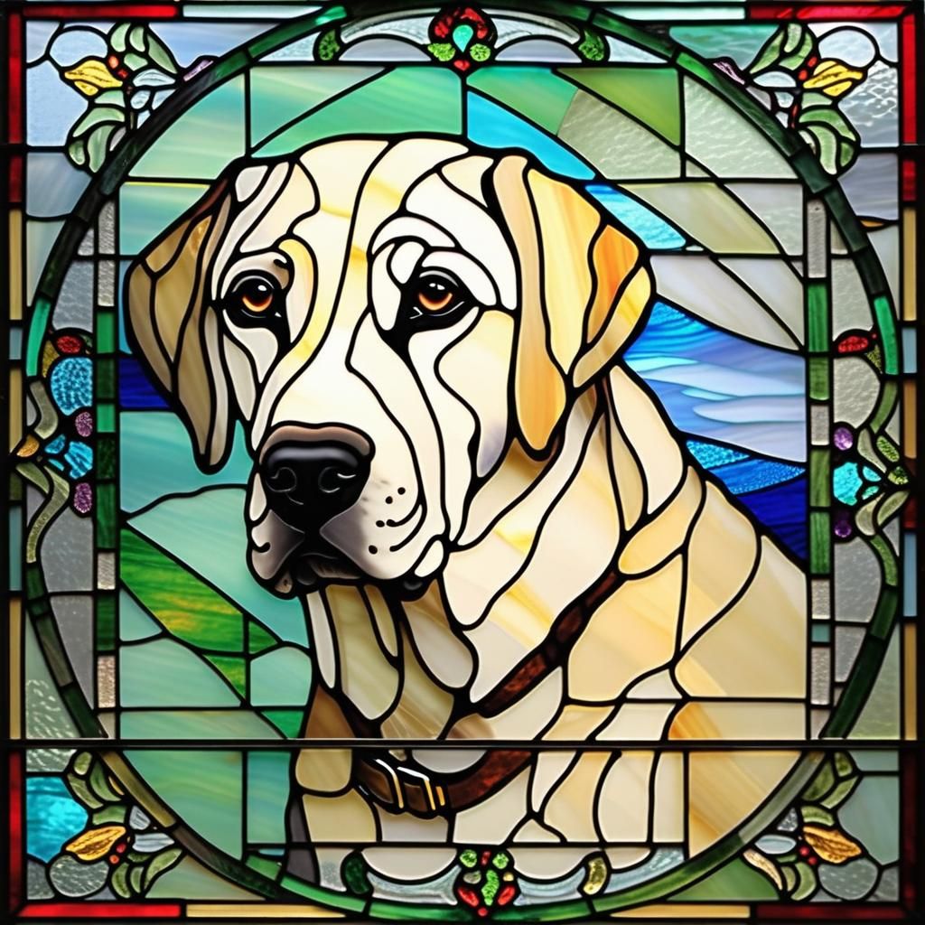 Labrador Life Cycle in Stained Glass Art