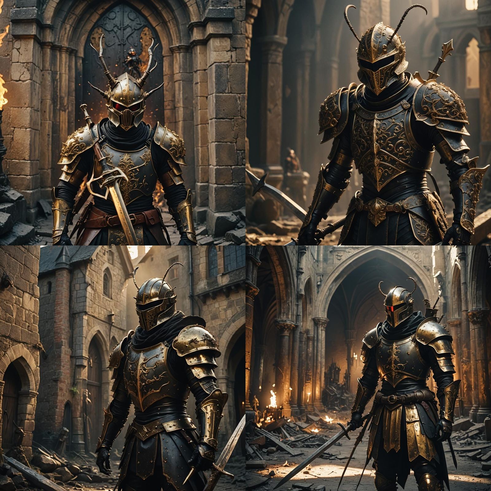 Armored Ant Warrior with Claymore in Cinematic Style