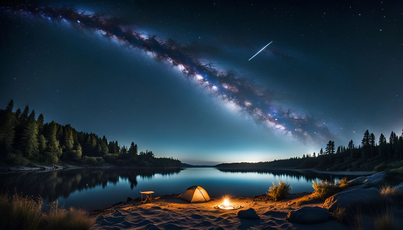 Starry Night Camping on a Tiny Island