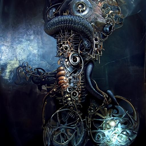 Steampunk Eldritch Biomechanical Fractal Monster