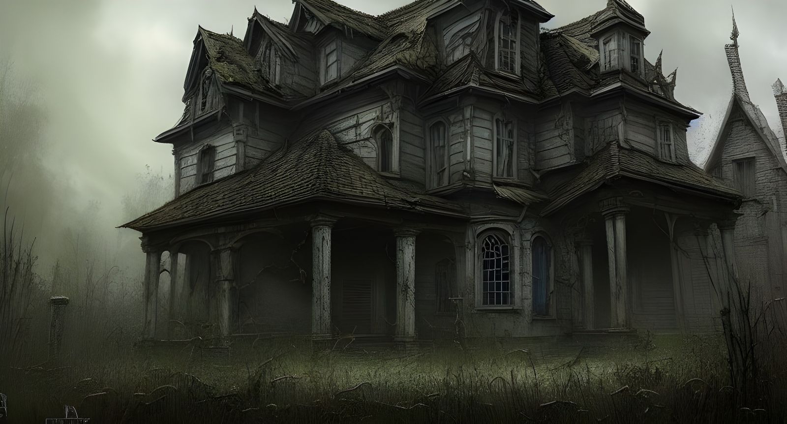 Abandoned Haunted House Digital Matte Painting