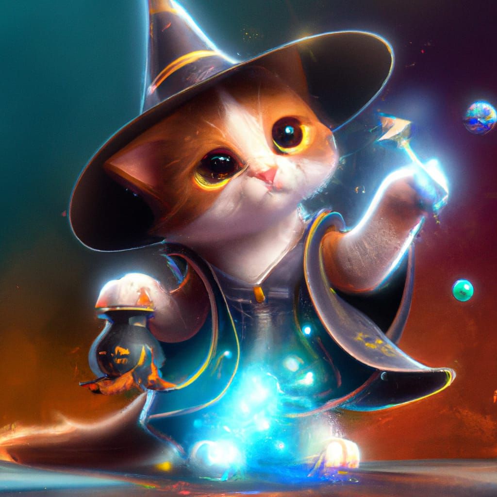 A Cute Kitten Magician