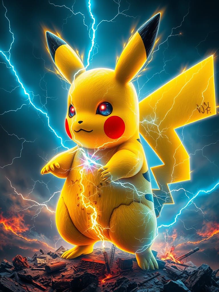 Godlike Pikachu Transcends Reality in Ultrarealistic Art