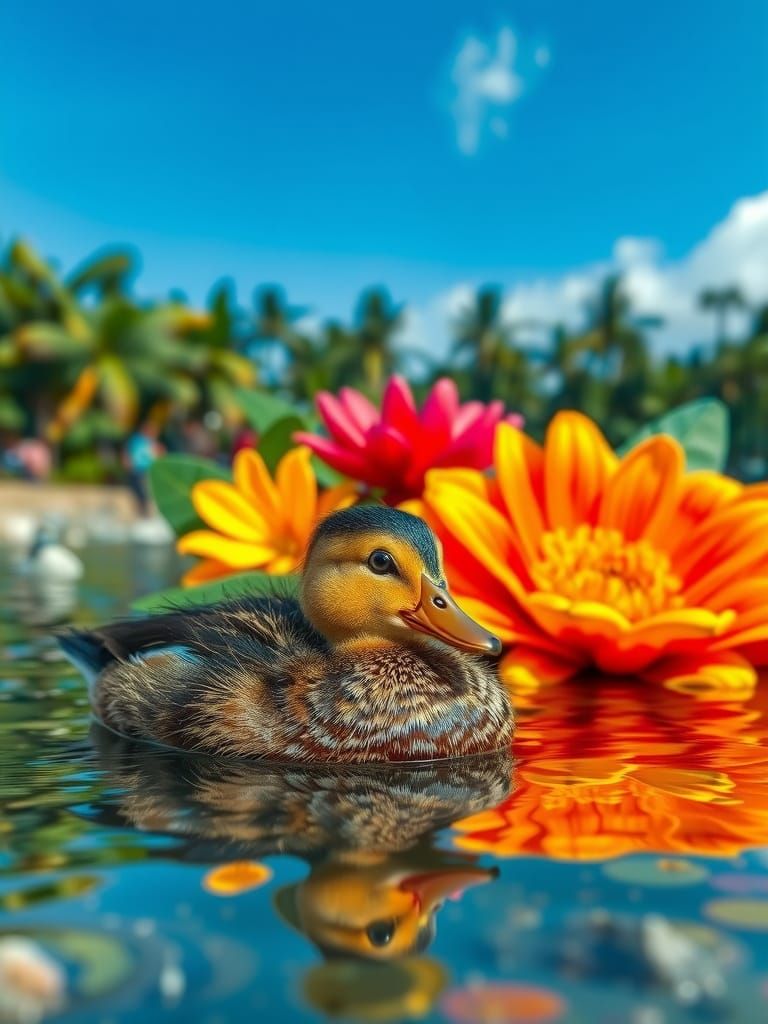 Tutankhamun's Beach Holiday in Klimt Crochet Style