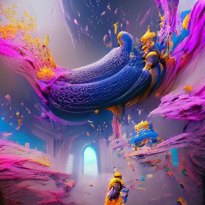 Banana God Dimension in Detailed Fantasy Art