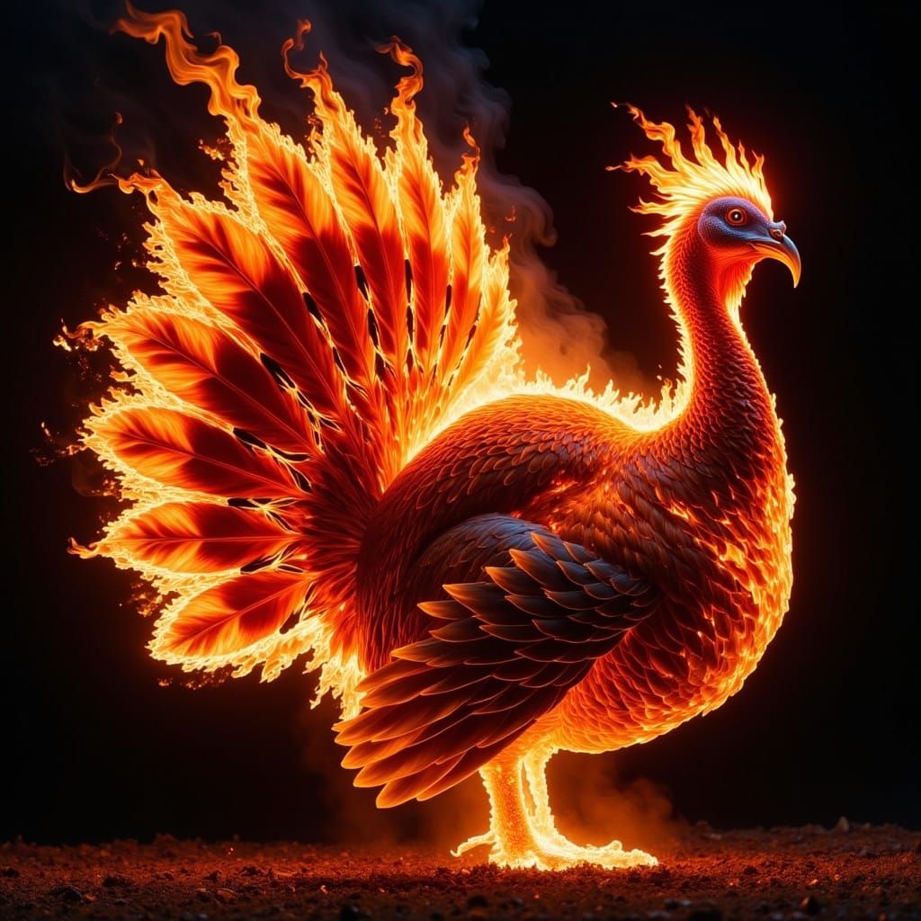 Burning Ember Turkey Assembled in 3D