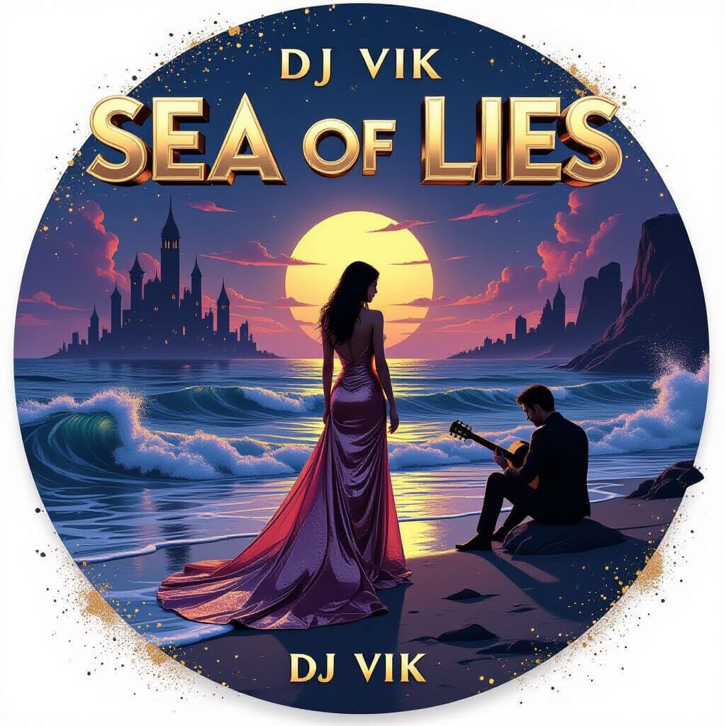 Melancholic Ocean Scene Digital Painting for DJ Vik