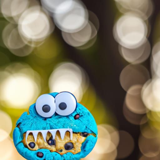 Cookie Monster Portrait in Sharp Focus