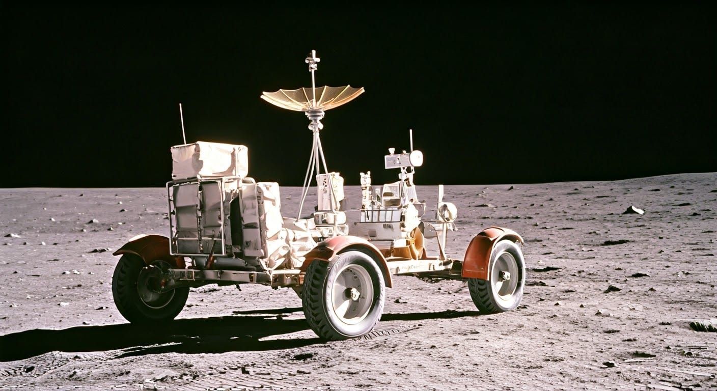 Apollo 17 Moon Rover on Lunar Surface