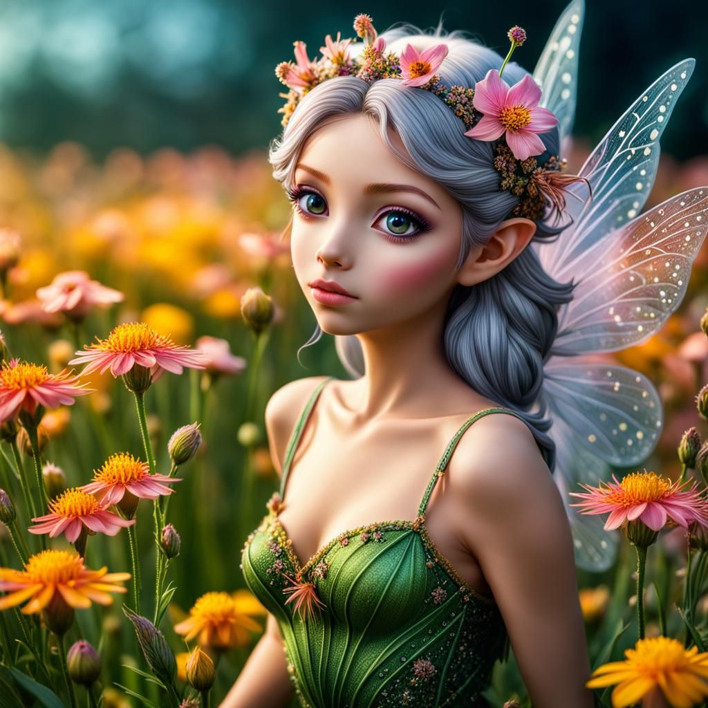 Fairy in a flower field