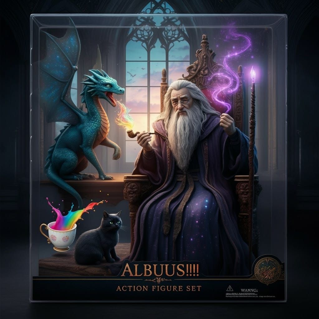 Mystical ALBUS!!! Action Figure Set in Magical Font