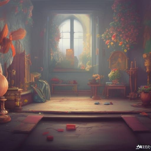 Wednesday in Room: Detailed Matte Painting