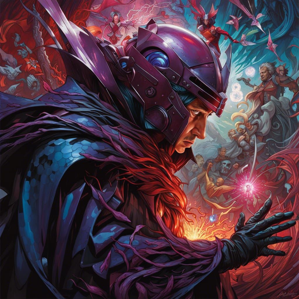 Alt-universe magneto struggling for his life