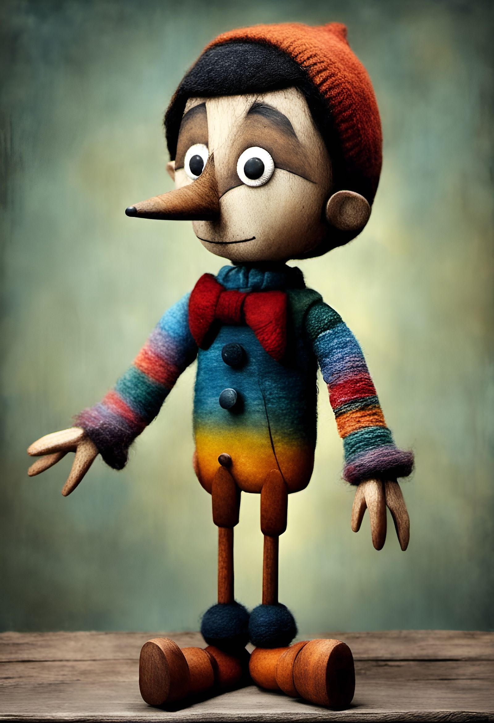 Pinocchio has not yet gotten used to his life without strings.