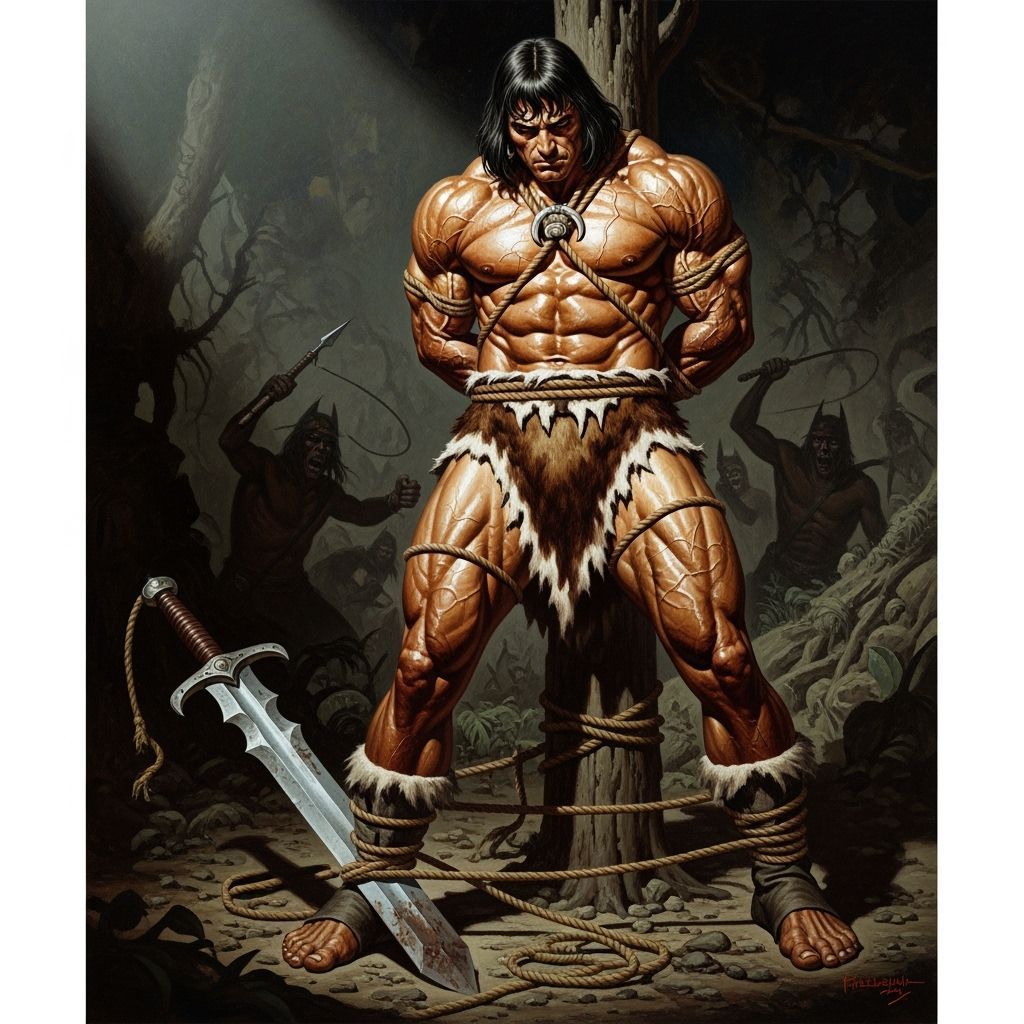 Conan the Barbarian Captured, Gritty Art Style