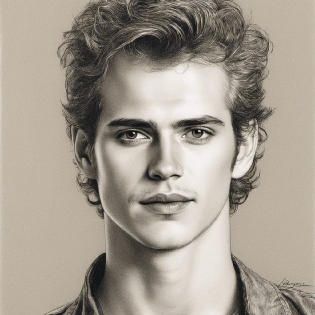 Hayden Christensen Portrait in Digital Drawing Style
