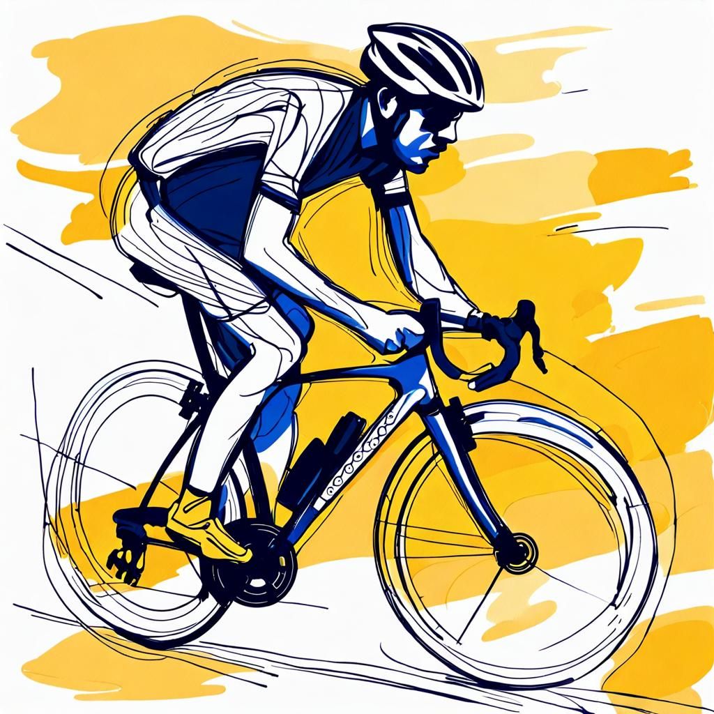 Cyclist Sketch: Continuous Line Drawing in Motion